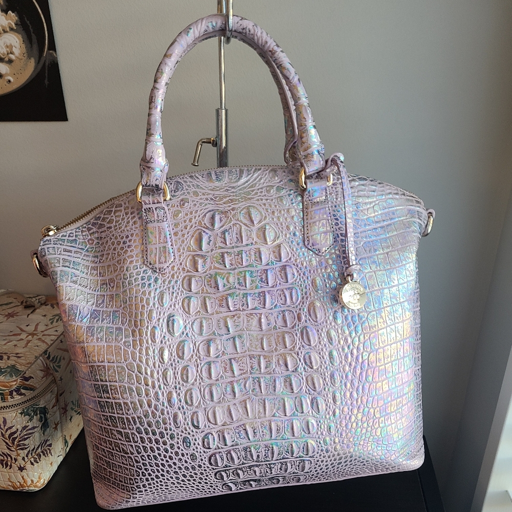 NWT Brahmin Large Duxbury Violet Wonderland w matching NWT Ady & Lennon Wallets - Picture 4 of 12